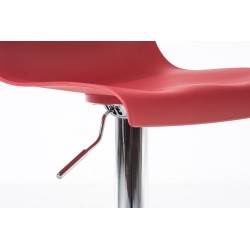 Juego de 2 taburetes de bar Hoover en plástico cromado rojo