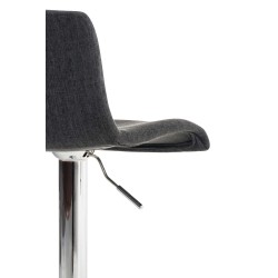 Juego de 2 taburetes de bar Hoover en tela cromada gris oscuro