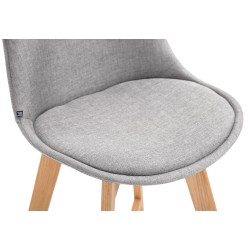 Juego de 2 taburetes de bar Cannes en tejido natura gris