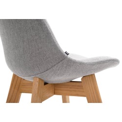 Juego de 2 taburetes de bar Cannes en tejido natura gris