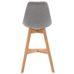 Juego de 2 taburetes de bar Cannes en tejido natura gris