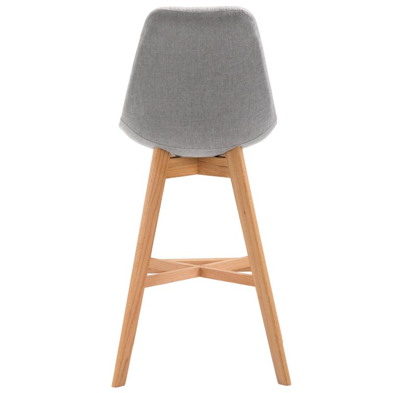 Juego de 2 taburetes de bar Cannes en tejido natura gris