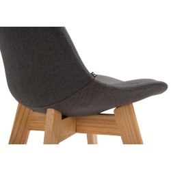 Juego de 2 taburetes de bar Cannes en tejido Natura gris oscuro