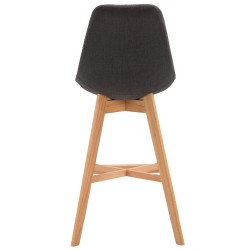 Juego de 2 taburetes de bar Cannes en tejido Natura gris oscuro