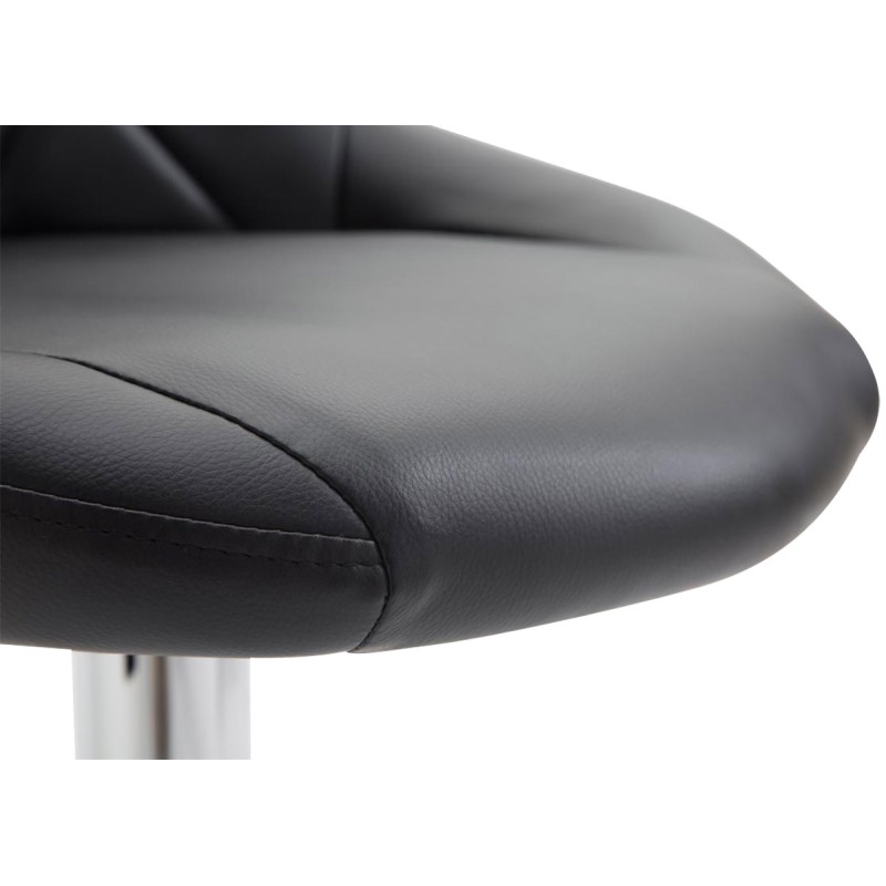 Juego de 2 taburetes de bar Lazio de piel sintética C negro