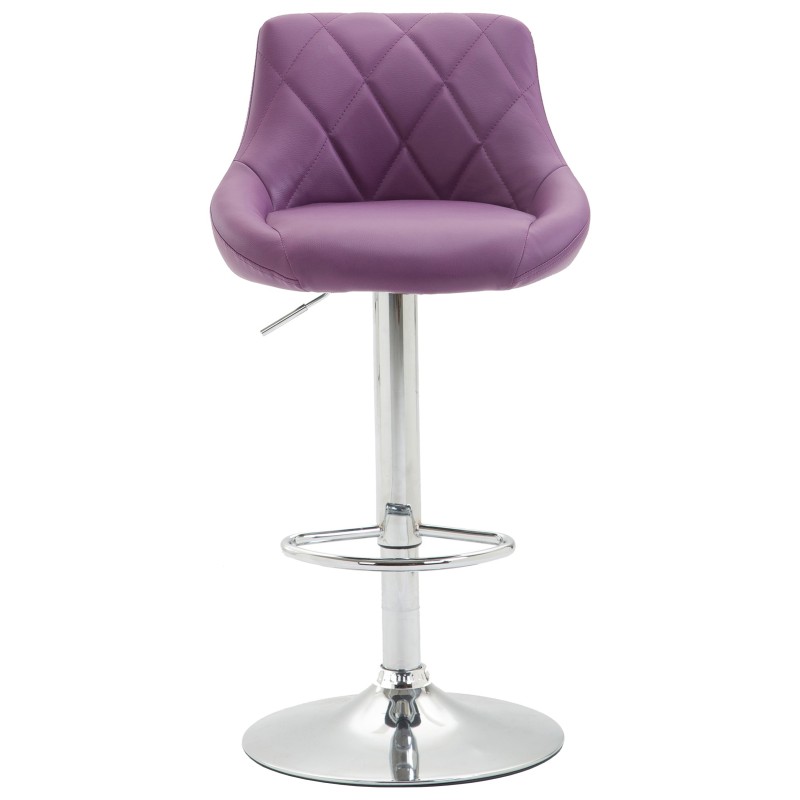 Juego de 2 taburetes de bar Lazio de piel sintética color morado C