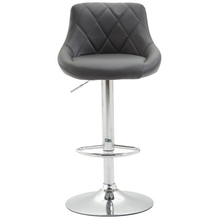 Juego de 2 taburetes de bar Lazio de piel sintética color gris C