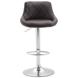 Juego de 2 taburetes de bar Lazio de piel sintética color marrón C