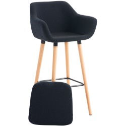 Juego de 2 taburetes de bar Grant en tela negra