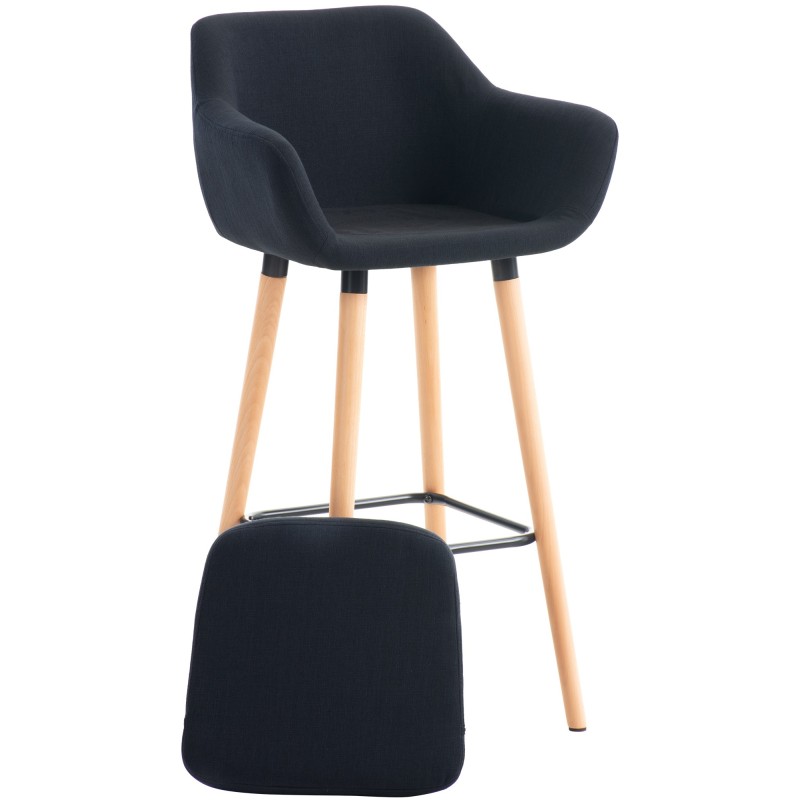 Juego de 2 taburetes de bar Grant en tela negra