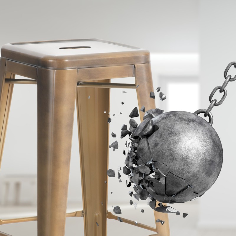 Juego de 2 taburetes de bar Joshua dorados