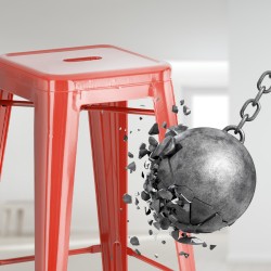 Juego de 2 taburetes de bar rojos Joshua