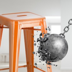 Juego de 2 taburetes de bar Joshua color naranja