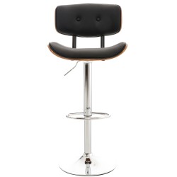 Taburete de bar Sarnia, piel sintética, nogal/negro