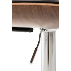 Taburete de bar Sarnia, piel sintética, nogal/negro