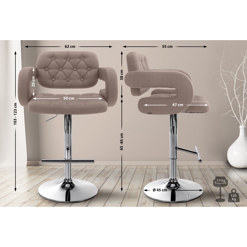 Taburete de bar Dublin FABRIC C color topo