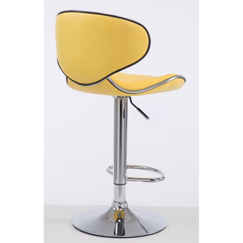 Juego de 2 taburetes de bar Las Vegas V2 en polipiel cromada amarilla