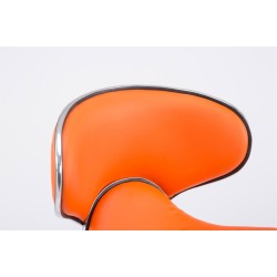 Juego de 2 taburetes de bar Las Vegas V2 en piel sintética cromada naranja