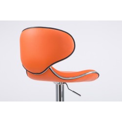 Juego de 2 taburetes de bar Las Vegas V2 en piel sintética cromada naranja