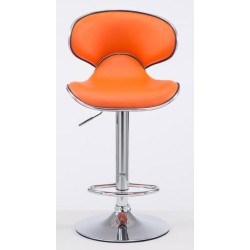 Juego de 2 taburetes de bar Las Vegas V2 en piel sintética cromada naranja
