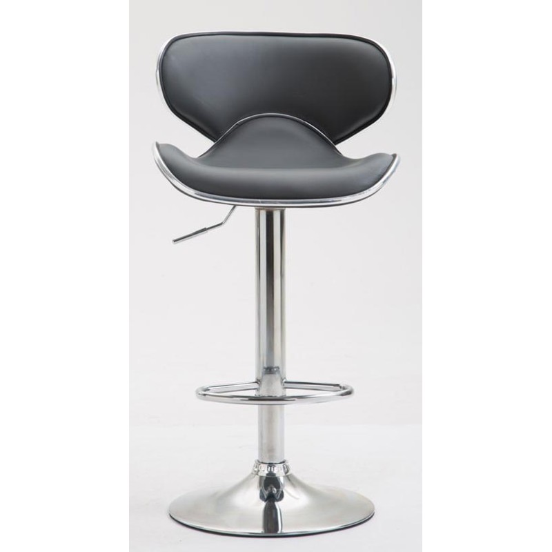 Juego de 2 taburetes de bar Las Vegas V2 en piel sintética cromada gris