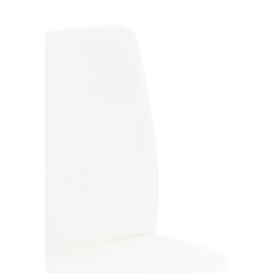 Taburete de bar Cádiz, piel sintética, acero inoxidable, blanco