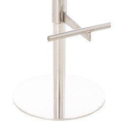 Taburete de bar Cádiz, piel sintética, acero inoxidable, blanco