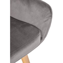 Taburete de bar de terciopelo gris Grant