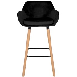 Taburete de bar Grant de terciopelo negro