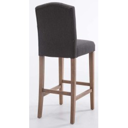 Juego de 2 taburetes de bar Louise en tela gris claro antiguo