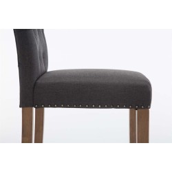 Juego de 2 taburetes de bar Louise en tela gris claro antiguo