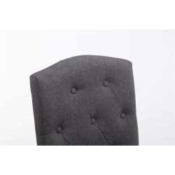 Juego de 2 taburetes de bar Louise en tela gris claro antiguo