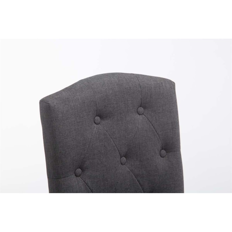 Juego de 2 taburetes de bar Louise en tela gris claro antiguo