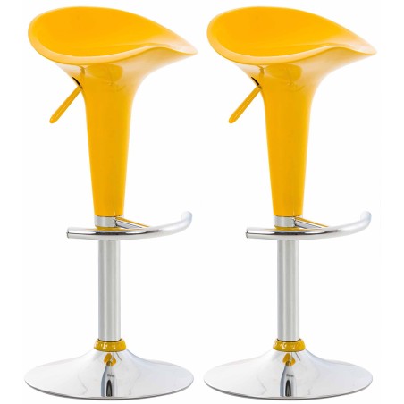 Juego de 2 taburetes de bar Saddle amarillos