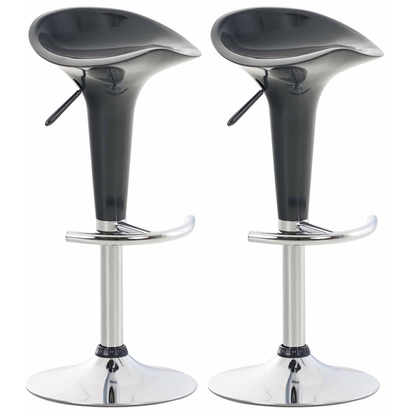 Juego de 2 taburetes de bar color gris silla de montar