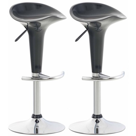 Juego de 2 taburetes de bar color gris silla de montar