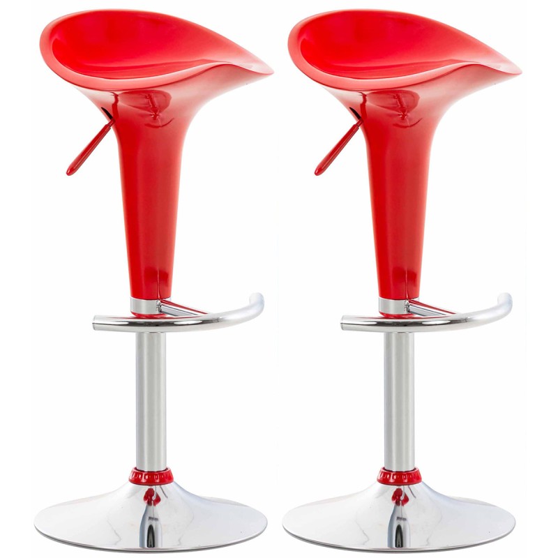 Juego de 2 taburetes de bar Saddle rojos