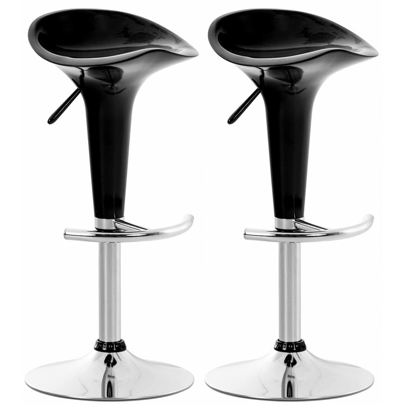 Juego de 2 taburetes de bar Saddle negros