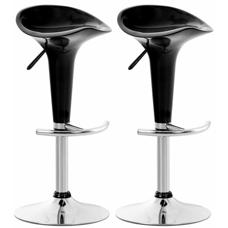 Juego de 2 taburetes de bar Saddle negros