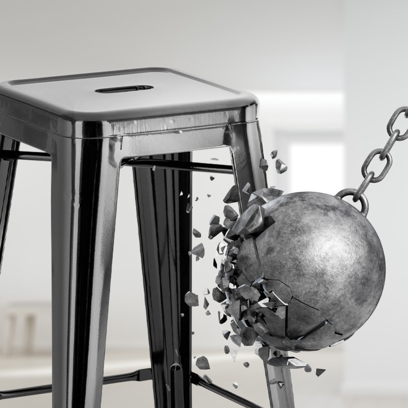 Juego de 4 taburetes de bar Joshua negros