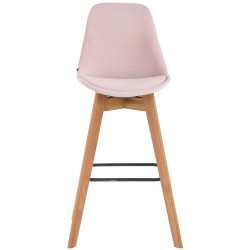 Juego de 2 taburetes de bar Metz en terciopelo rosa natura
