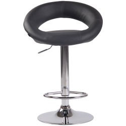 Taburete de bar Olinda en polipiel cromada gris