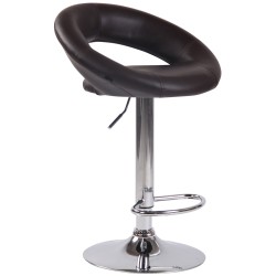 Taburete de bar cromado de polipiel marrón Olinda