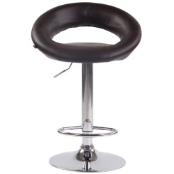 Taburete de bar cromado de polipiel marrón Olinda