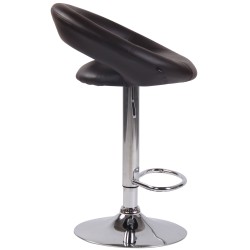 Taburete de bar cromado de polipiel marrón Olinda