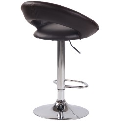 Taburete de bar cromado de polipiel marrón Olinda