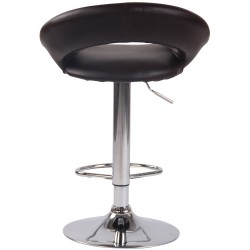 Taburete de bar cromado de polipiel marrón Olinda