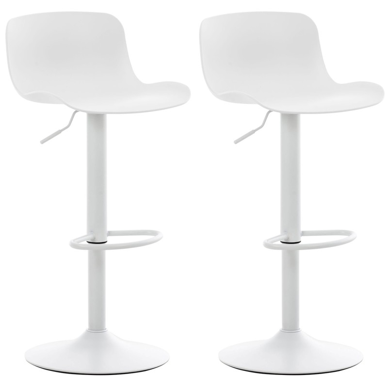 Juego de 2 taburetes de bar Almada en color blanco