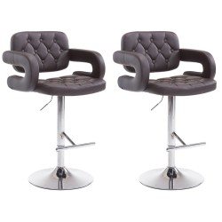 Juego de 2 taburetes de bar marrones Dublin C