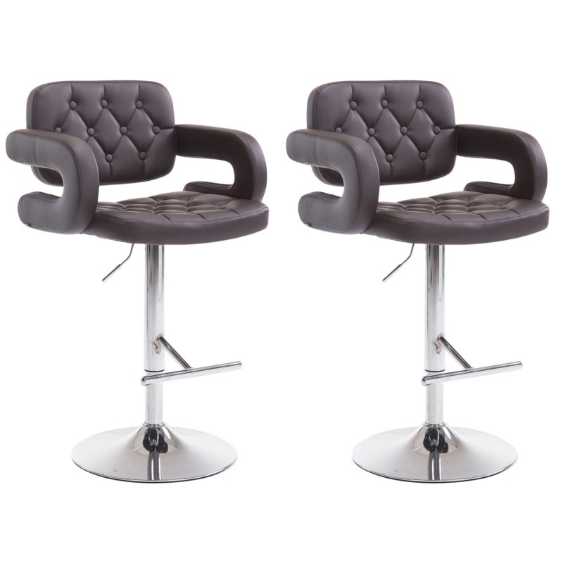 Juego de 2 taburetes de bar marrones Dublin C